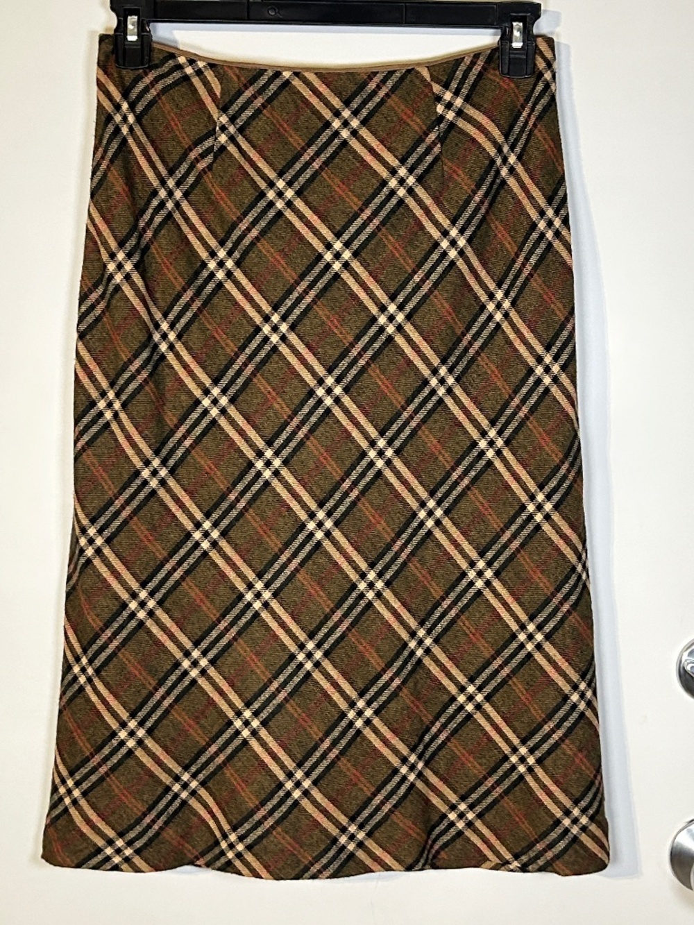 Harlod's Vintage Wool Blend Brown Nova Check skirt Size 6 preppy, old money,